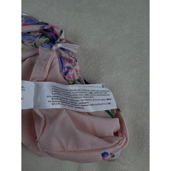 Zara Women's Pink Floral Ruched‎ Halter Crop Tank Size S - Picture 8 of 8